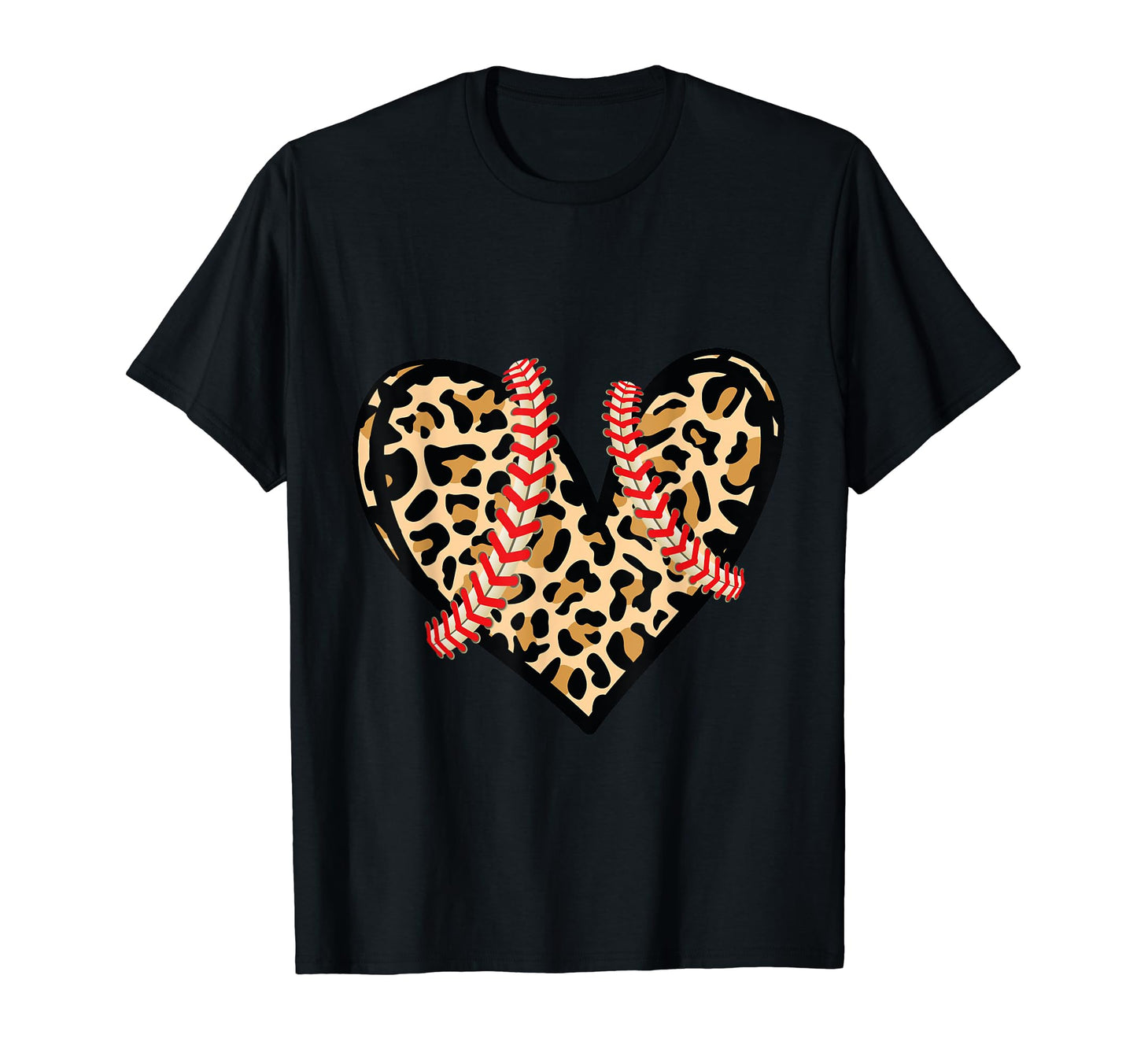 Baseball Mom Valentine Leopard T-Shirt - Casual Everyday Wear for Adults - T-Shirt, Sweatshirt, Hoodie