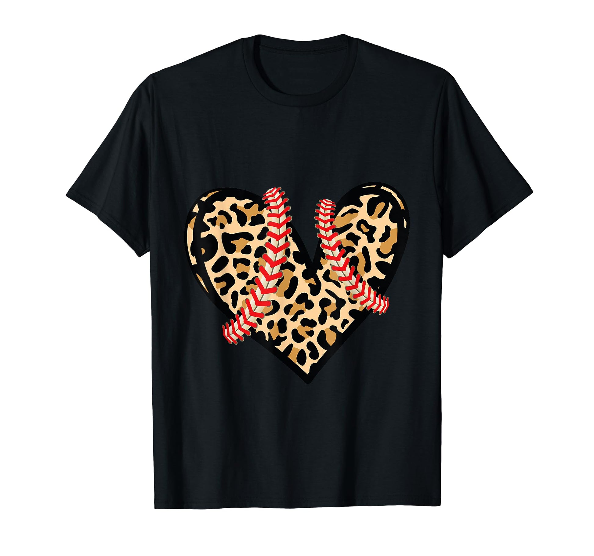 Baseball Mom Valentine Leopard T-Shirt - Casual Everyday Wear for Adults - T-Shirt, Sweatshirt, Hoodie