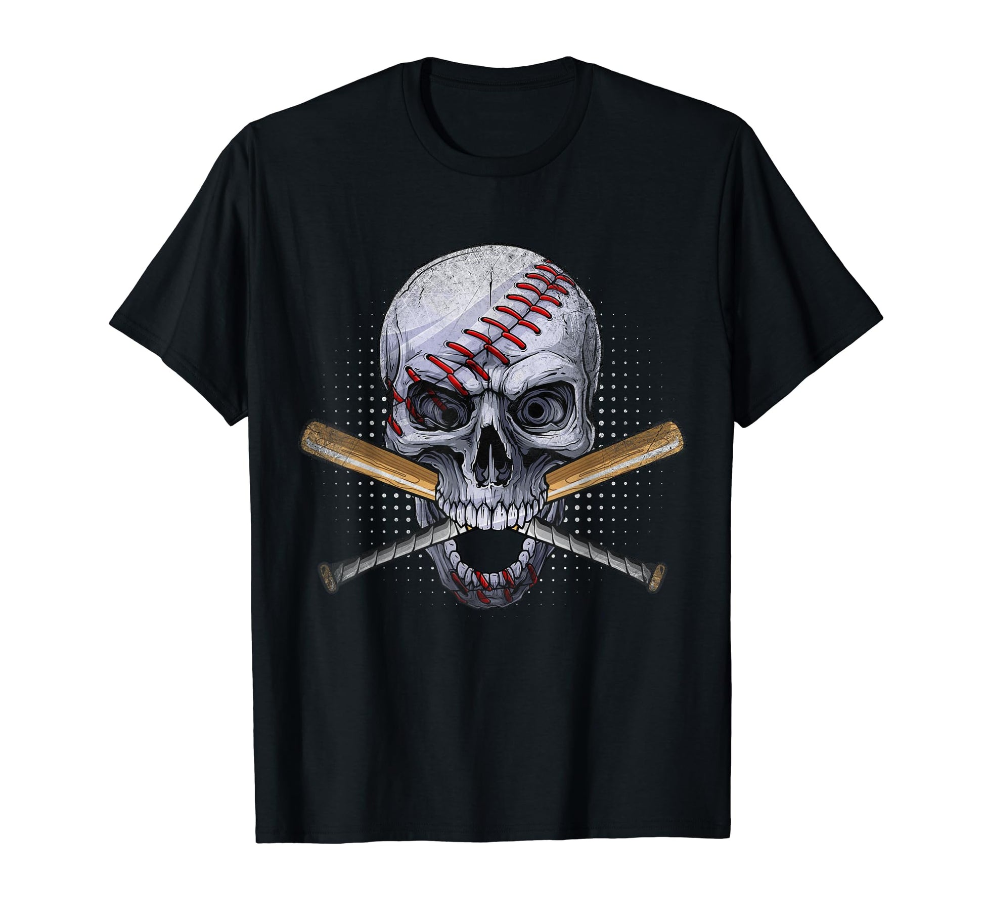 Skeleton Head Skull Baseball Ball Bats T-Shirt - Trendy Graphic for Adults - T-Shirt, Sweatshirt, Hoodie