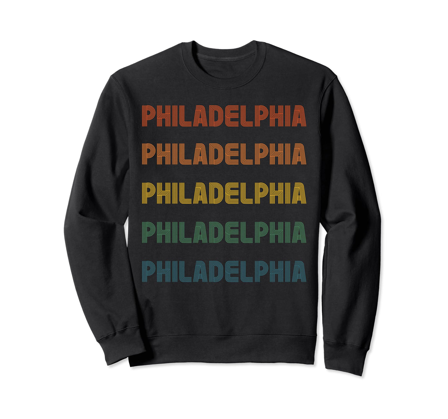 Philadelphia Typography Usa City Sweatshirt - Trendy Graphic for Adults - T-Shirt, Sweatshirt, Hoodie