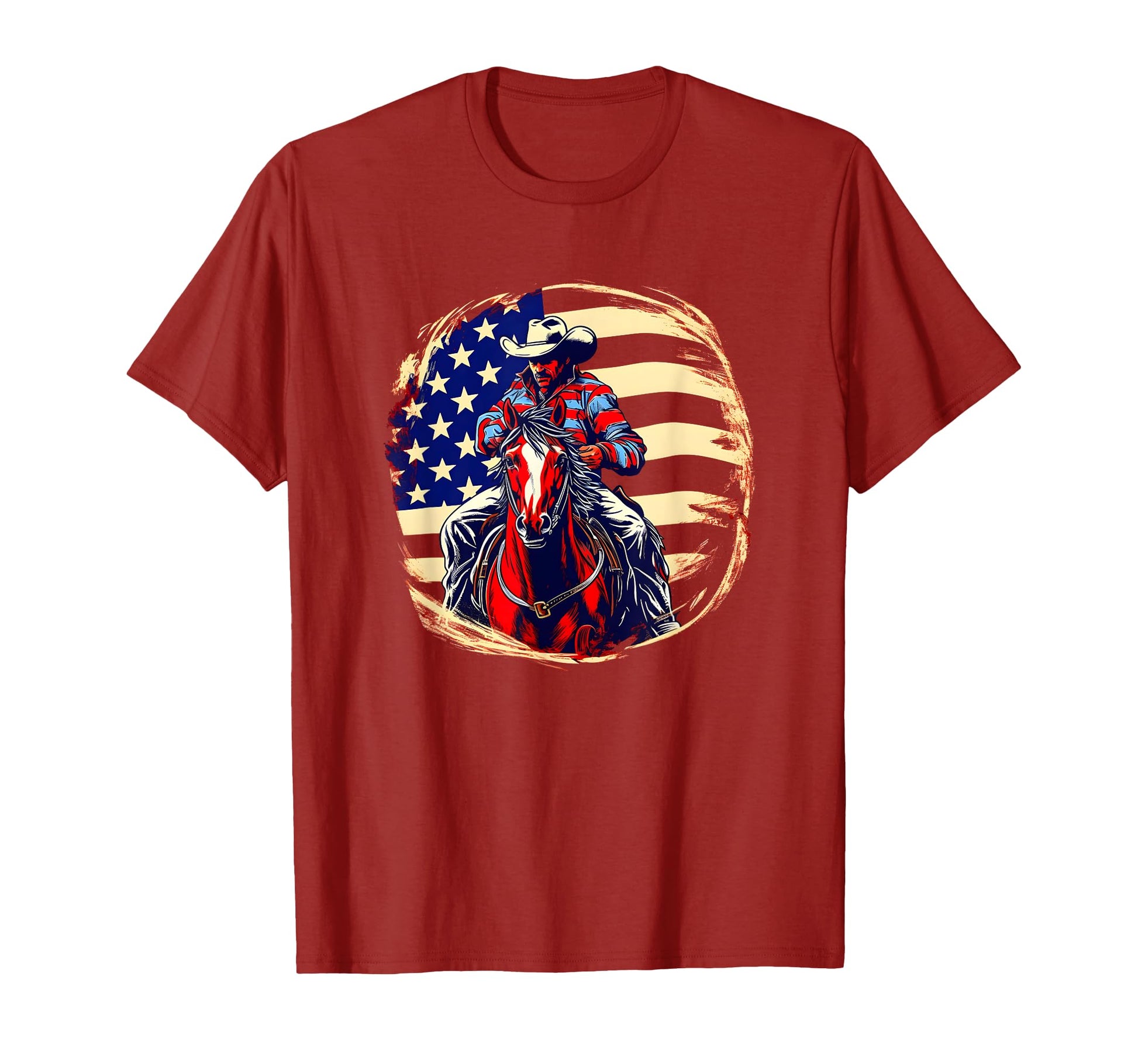 Rodeo Horse Riding Western Cowboy Red T-Shirt - Novelty Apparel Unisex - T-Shirt, Sweatshirt, Hoodie