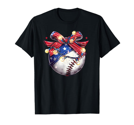 Baseball Coquette Bow Baseball T-Shirt - Custom Art Print Men Women - T-Shirt, Sweatshirt, Hoodie