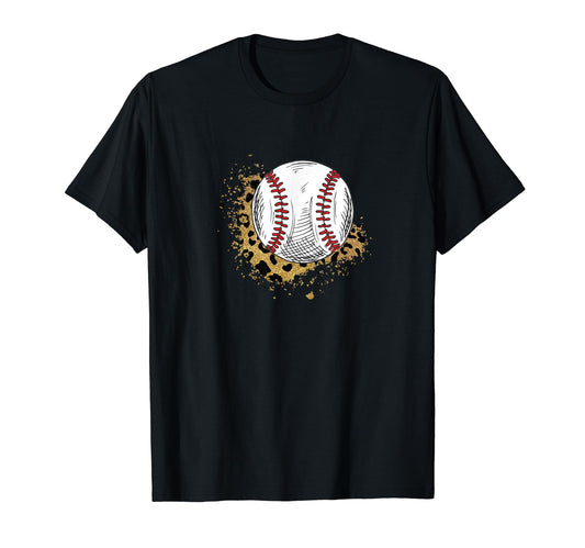 Baseball Leopard Tball Distress T-Shirt - Streetwear Style for Adults - T-Shirt, Sweatshirt, Hoodie