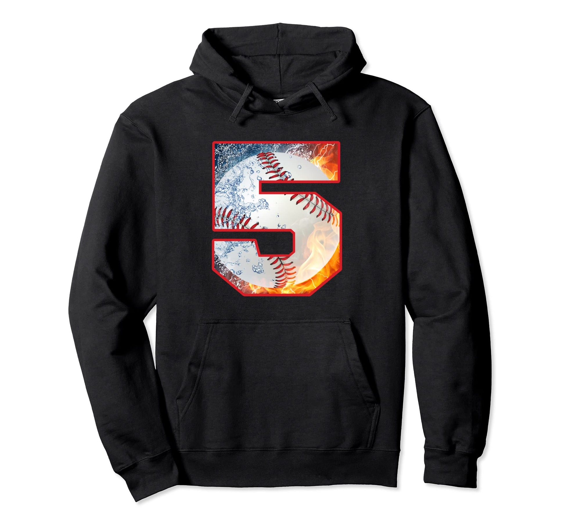 5Th Birthday Party Baseball Number 5 Hoodie - Aesthetic Graphic Unisex - T-Shirt, Sweatshirt, Hoodie