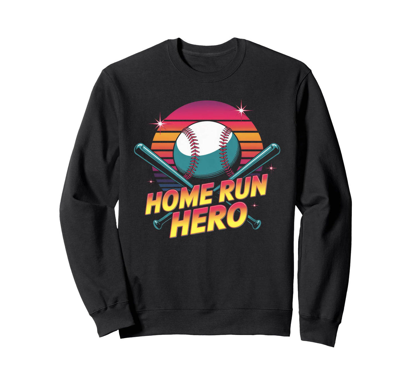 Baseball Drip Baseball Home Run Hero Sweatshirt - Graphic Print Unisex - T-Shirt, Sweatshirt, Hoodie
