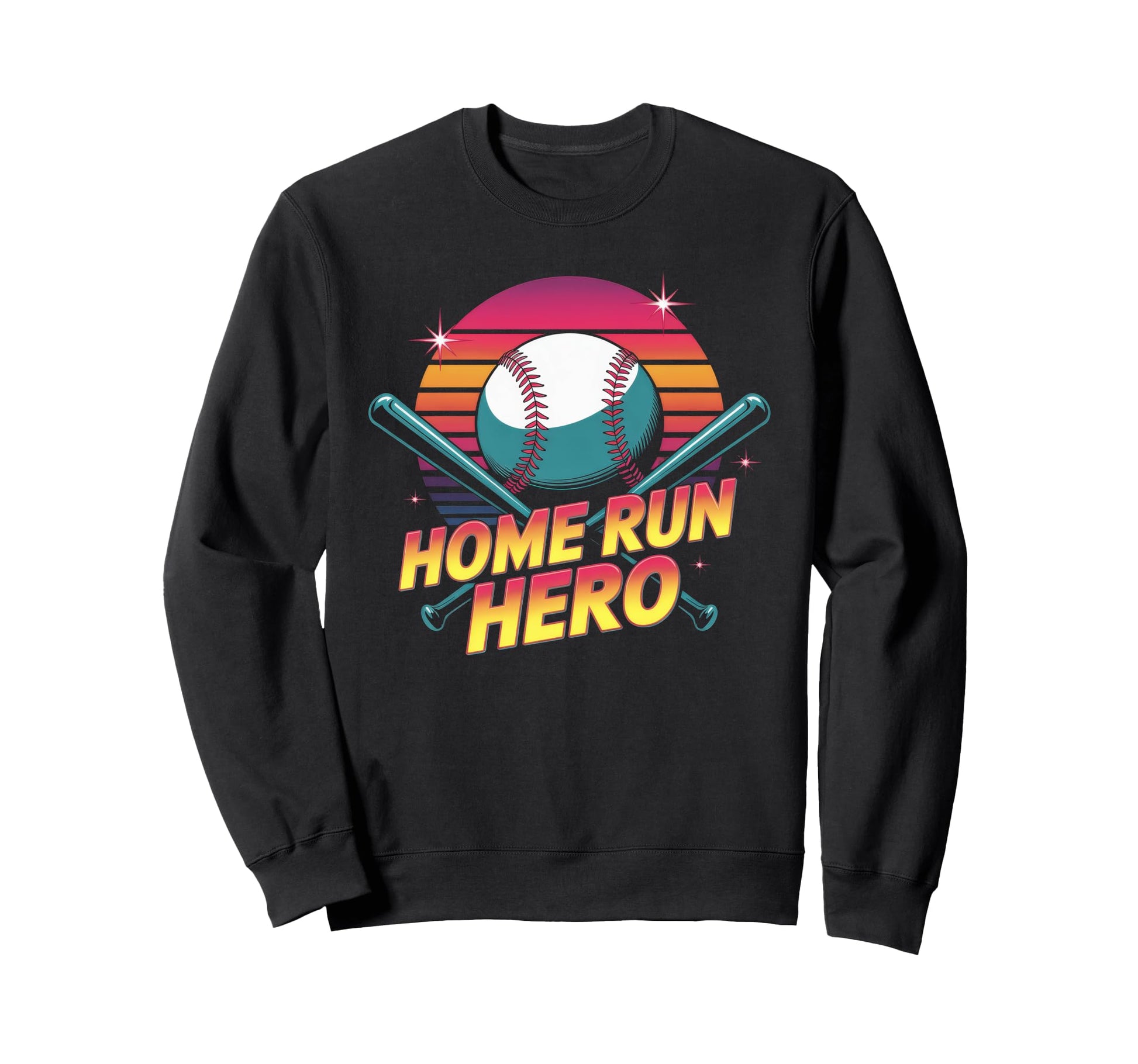 Baseball Drip Baseball Home Run Hero Sweatshirt - Graphic Print Unisex - T-Shirt, Sweatshirt, Hoodie
