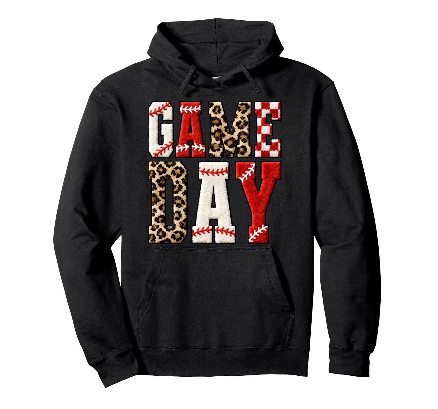 Game Day Baseball Mom Leopard Hoodie - Aesthetic Graphic Men Women - T-Shirt, Sweatshirt, Hoodie