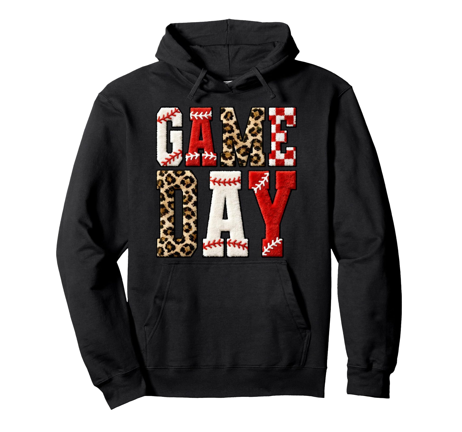 Game Day Baseball Mom Leopard Hoodie - Aesthetic Graphic Men Women - T-Shirt, Sweatshirt, Hoodie