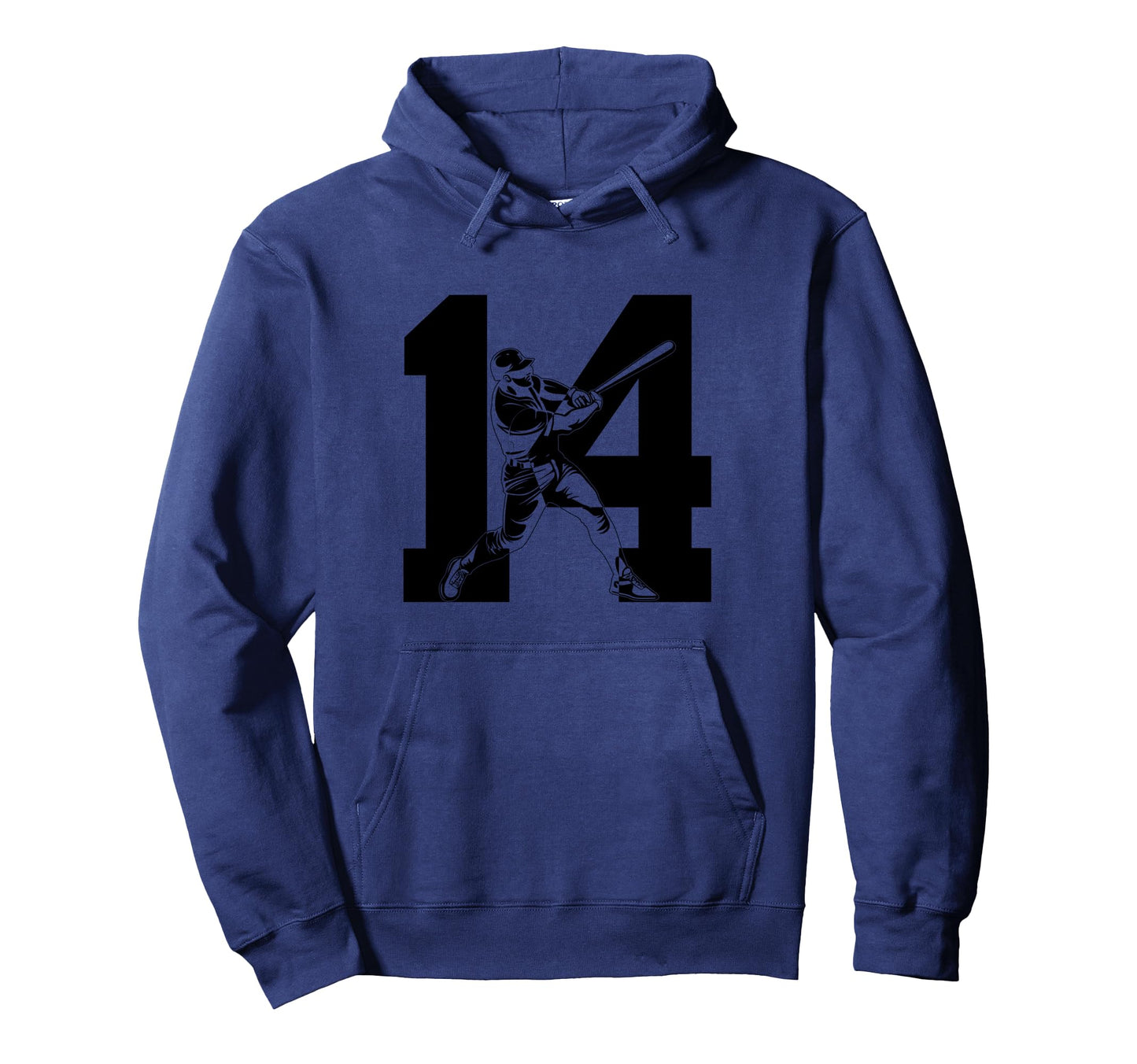 Number 14 Years Baseball 14Th Birthday Hoodie - Minimalist Print for Adults - T-Shirt, Sweatshirt, Hoodie