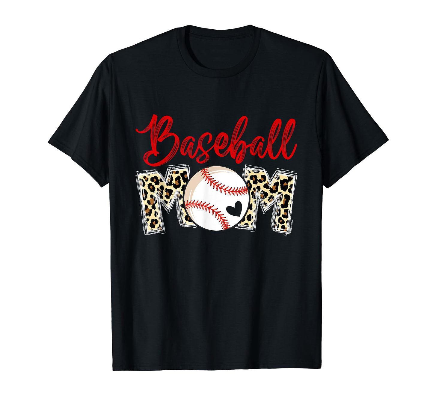 Mothers Day Baseball Mom Leopard T-Shirt - Custom Art Print Men Women - T-Shirt, Sweatshirt, Hoodie