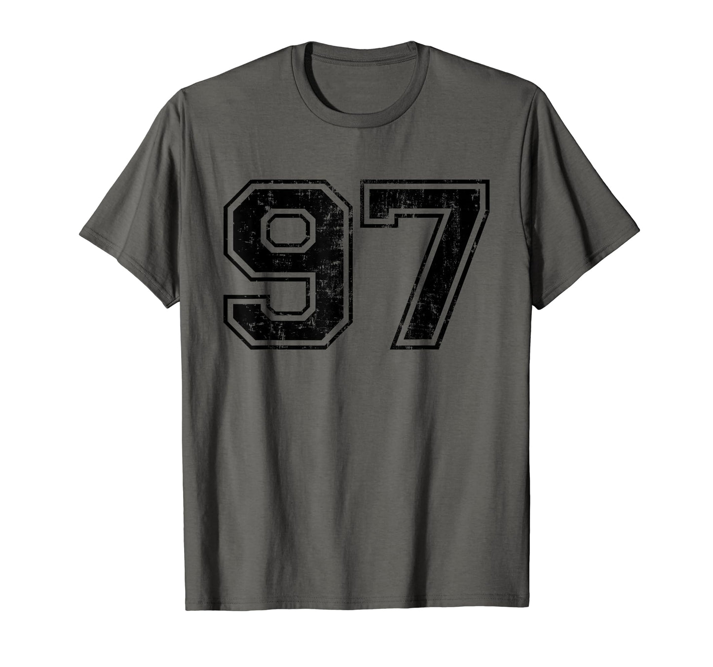 Number 97 Varsity Distressed Sport T-Shirt - Unique Graphic for Adults - T-Shirt, Sweatshirt, Hoodie