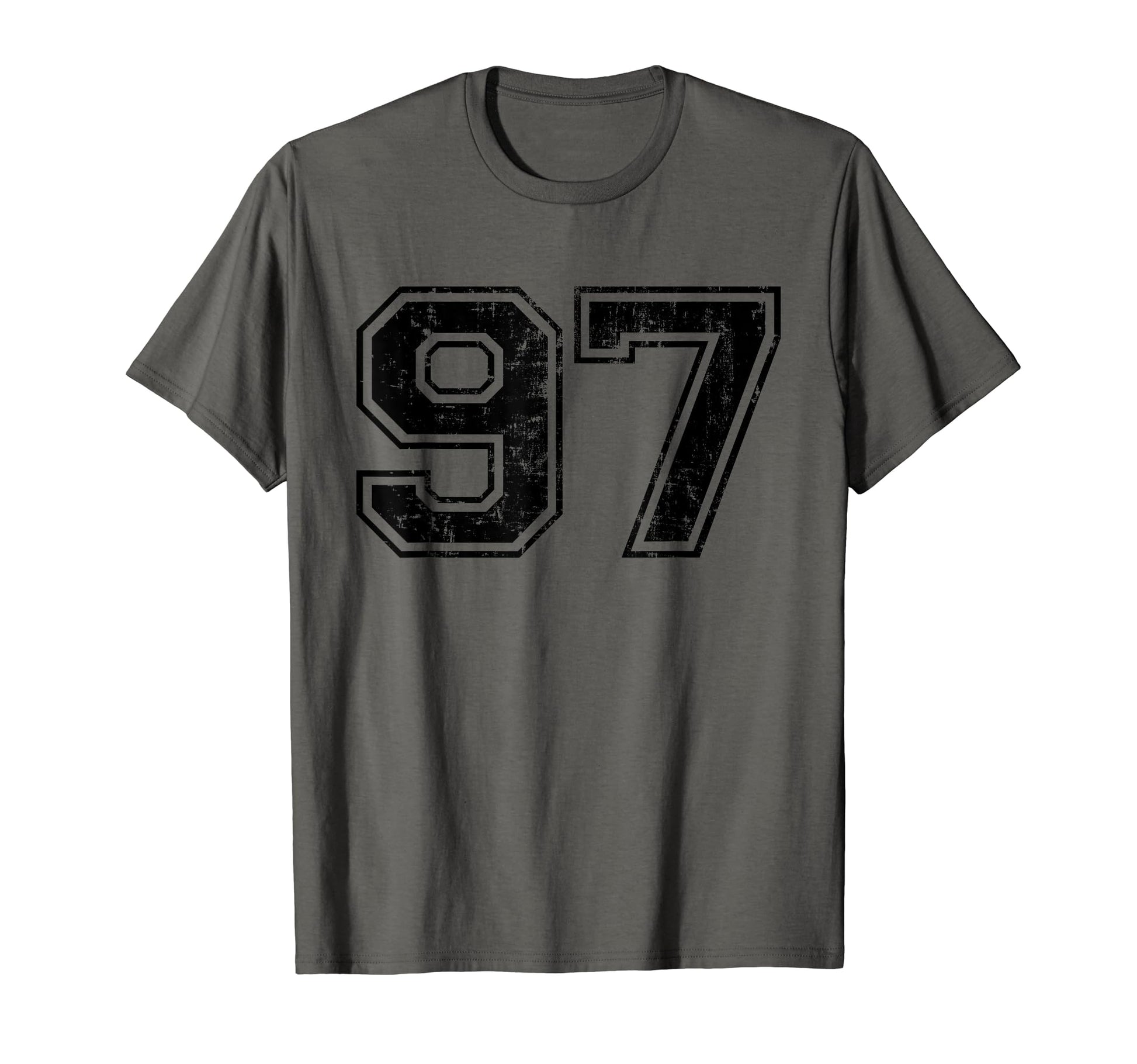Number 97 Varsity Distressed Sport T-Shirt - Unique Graphic for Adults - T-Shirt, Sweatshirt, Hoodie