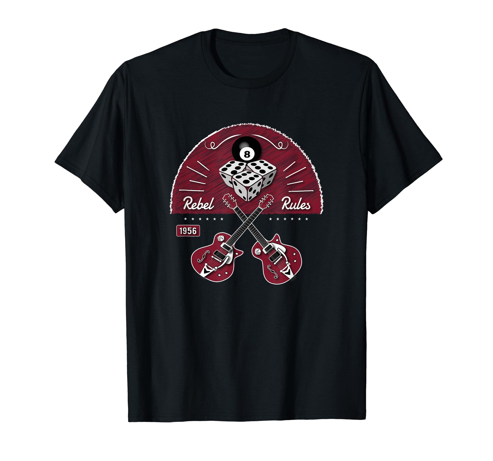 Rock Rockabilly 1950S Crossed Guitars T-Shirt - Unique Graphic Men Women - T-Shirt, Sweatshirt, Hoodie