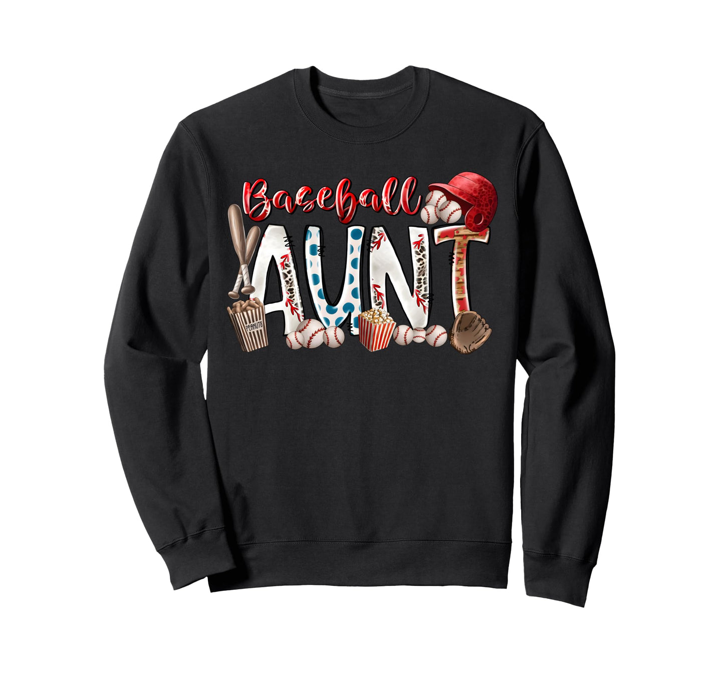 Leopard Baseball Aunt Aunt Sweatshirt - Minimalist Print for Adults - T-Shirt, Sweatshirt, Hoodie