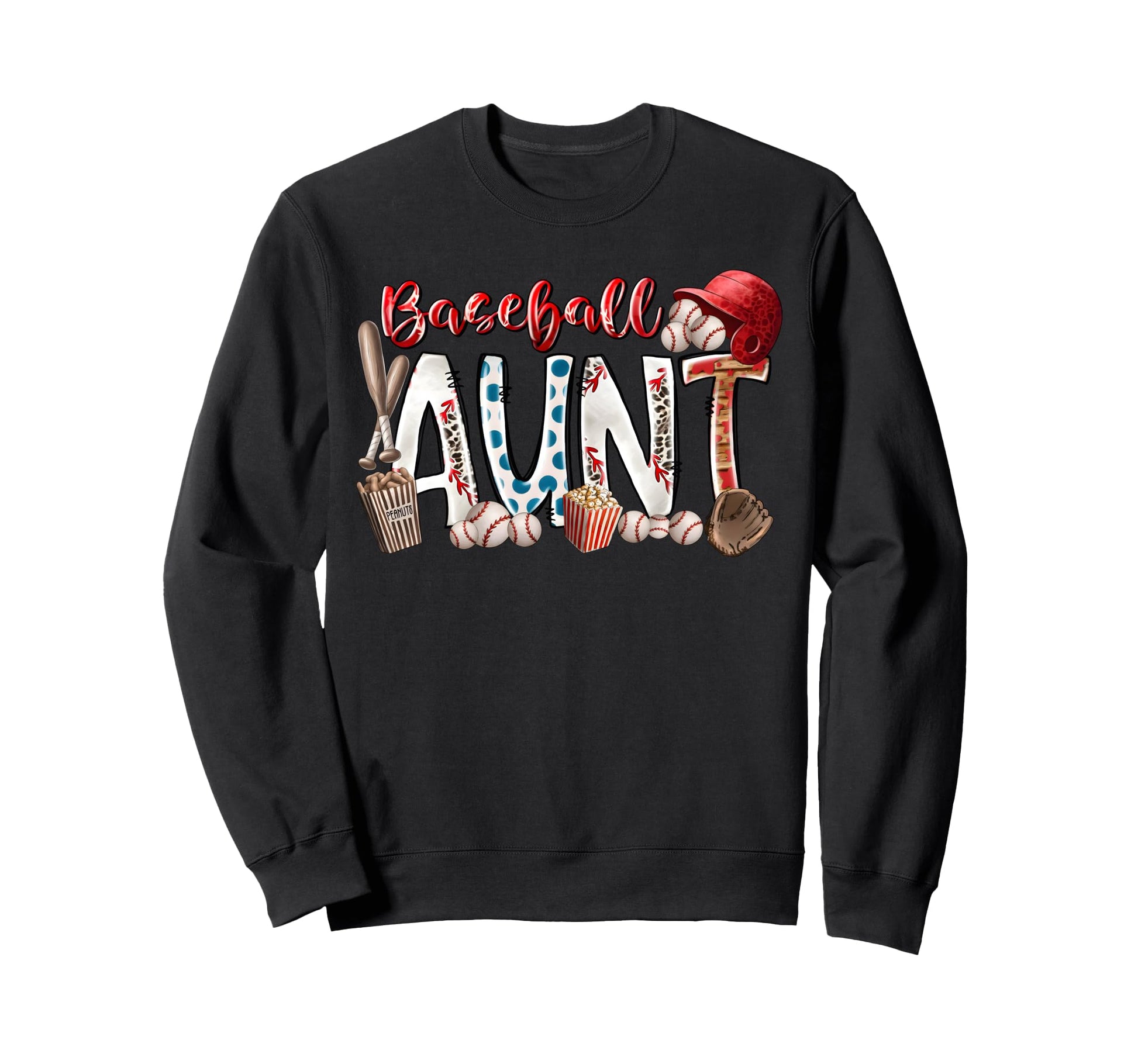 Leopard Baseball Aunt Aunt Sweatshirt - Minimalist Print for Adults - T-Shirt, Sweatshirt, Hoodie
