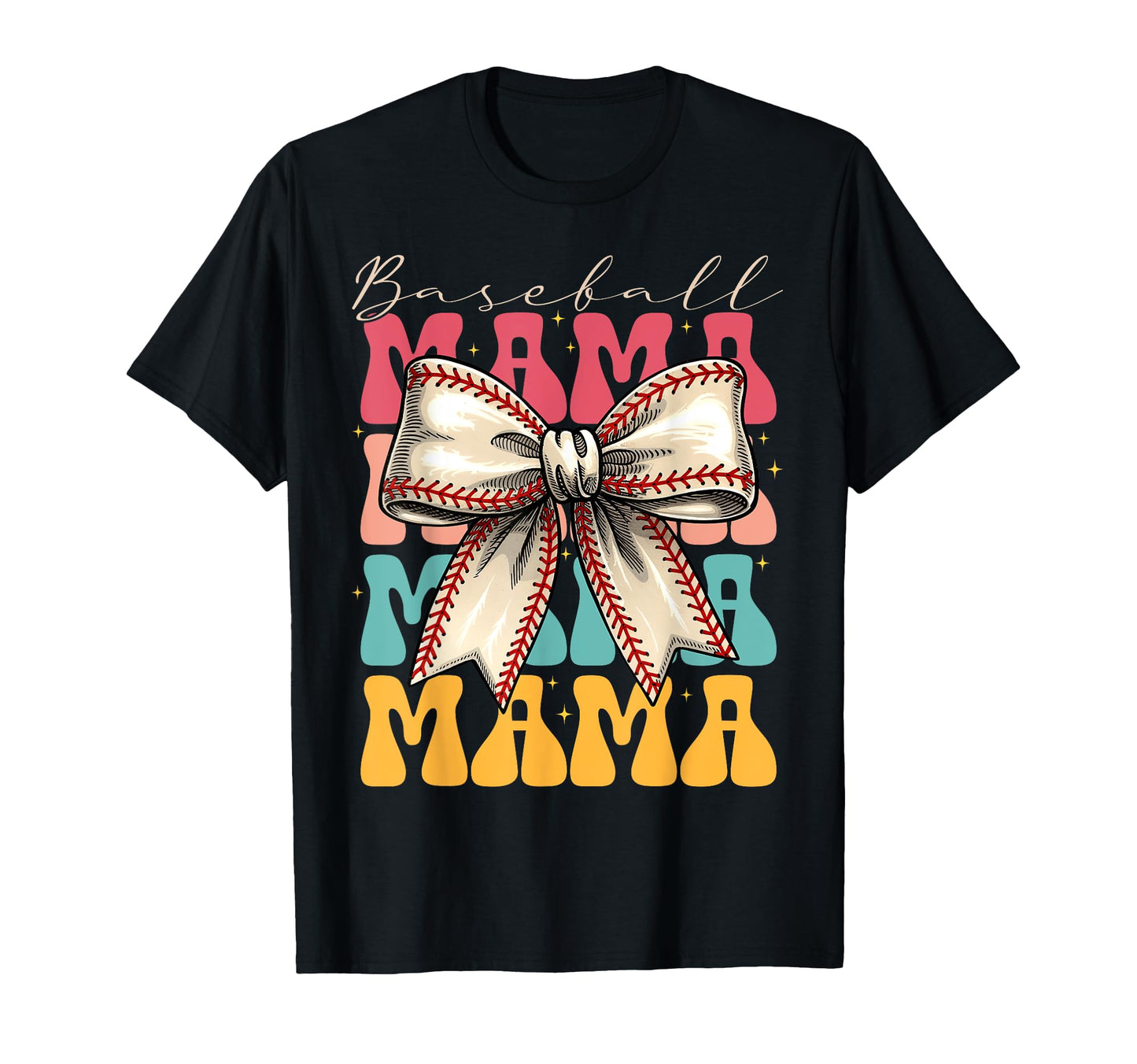 Baseball Mama Coquette Bow Game Day Funny T-Shirt - Graphic Print Unisex - T-Shirt, Sweatshirt, Hoodie