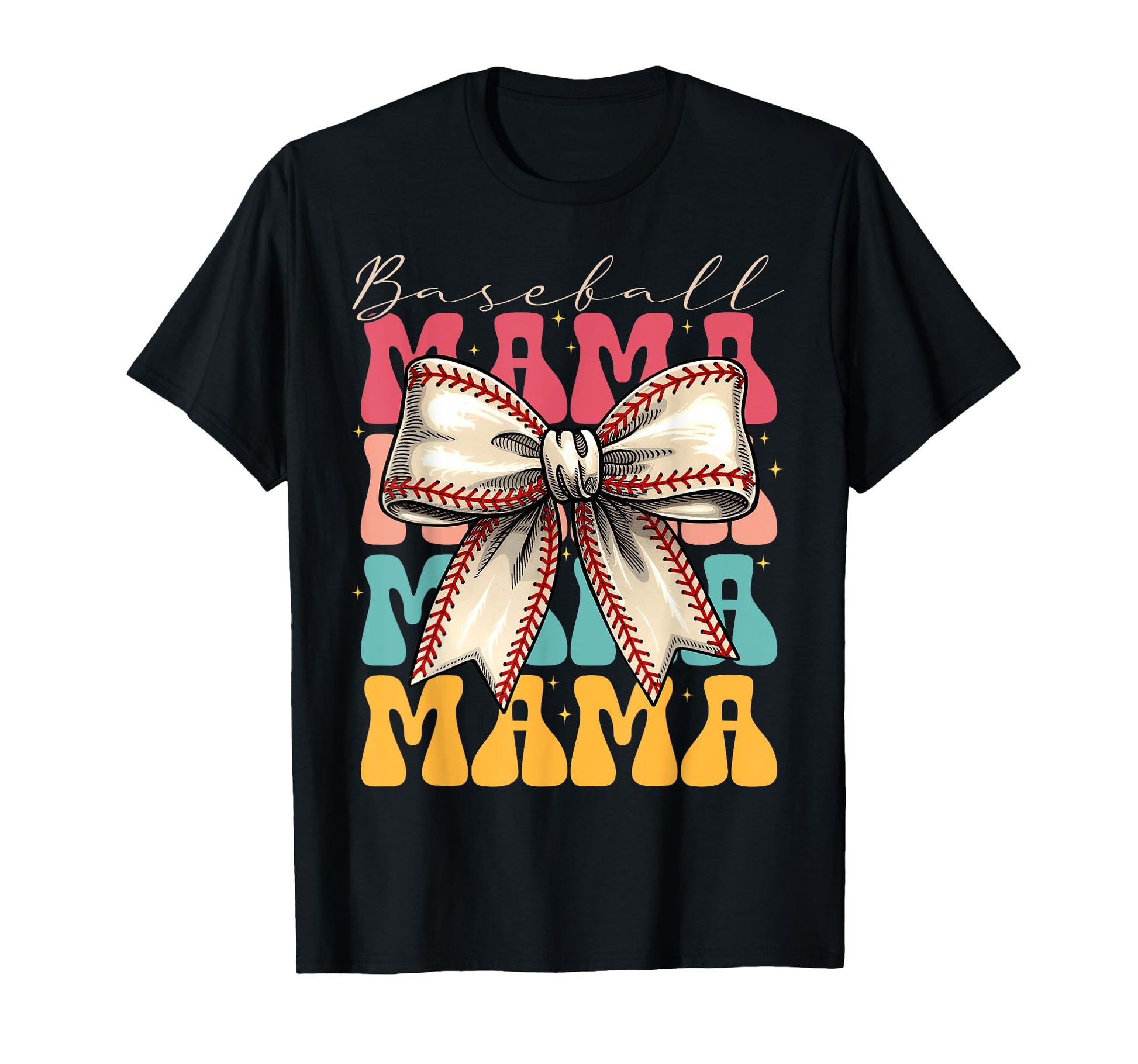 Baseball Mama Coquette Bow Game Day Funny T-Shirt - Graphic Print Unisex - T-Shirt, Sweatshirt, Hoodie