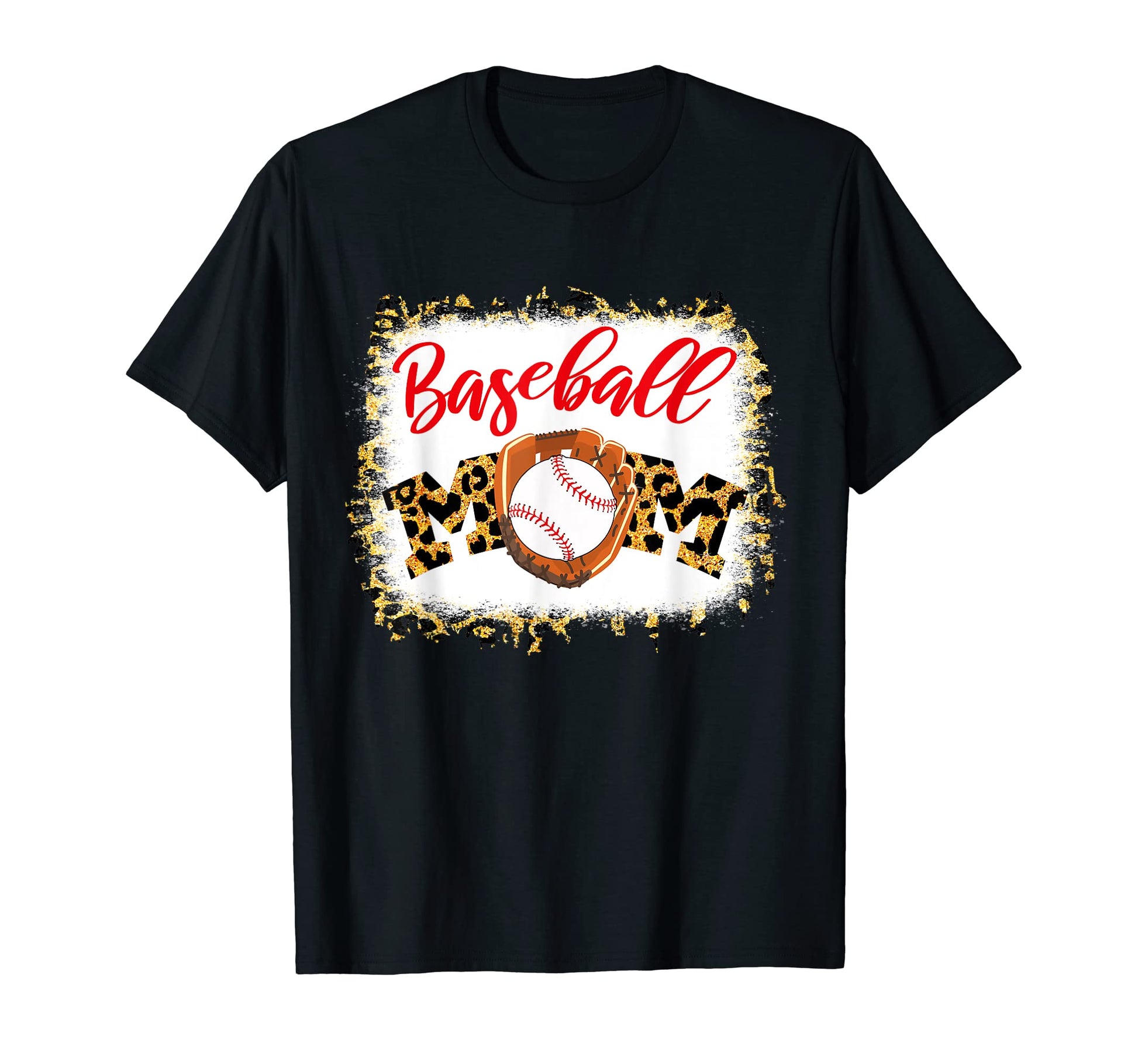 Baseball Mom Bleached Leopard T-Shirt - Casual Everyday Wear for Adults - T-Shirt, Sweatshirt, Hoodie