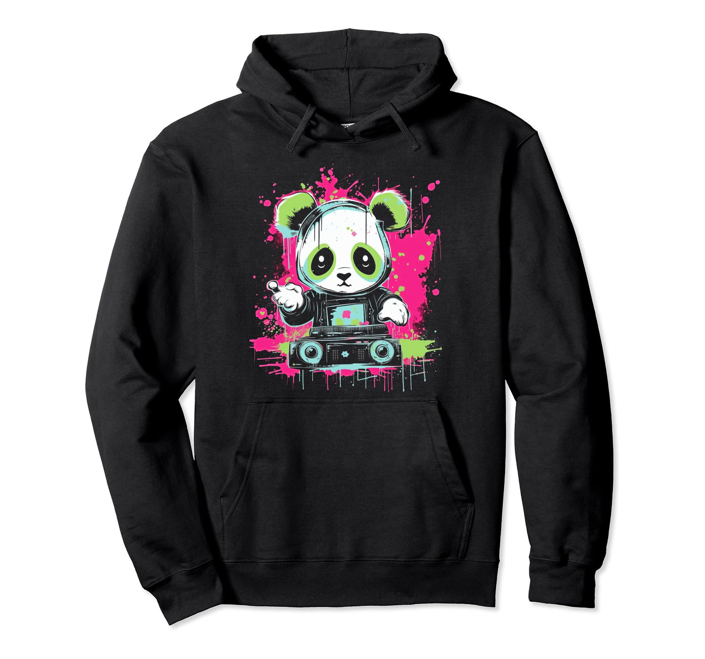 Kawaii Panda Dj Japanese Edm Y2K Aesthetic 42 Hoodie - Graphic Print Unisex - T-Shirt, Sweatshirt, Hoodie