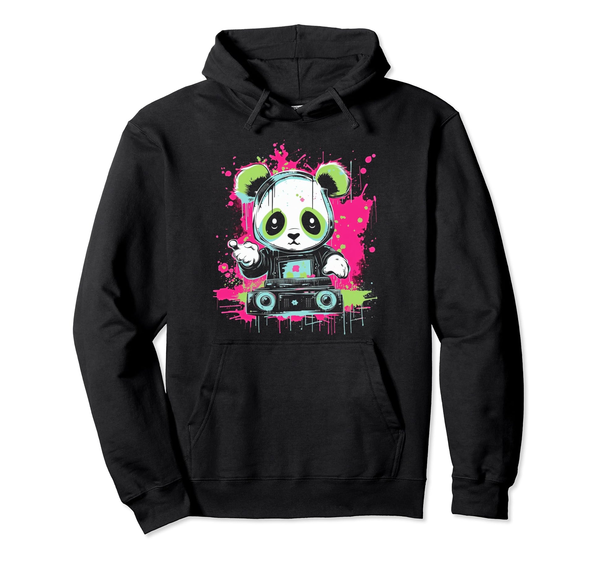 Kawaii Panda Dj Japanese Edm Y2K Aesthetic 42 Hoodie - Graphic Print Unisex - T-Shirt, Sweatshirt, Hoodie