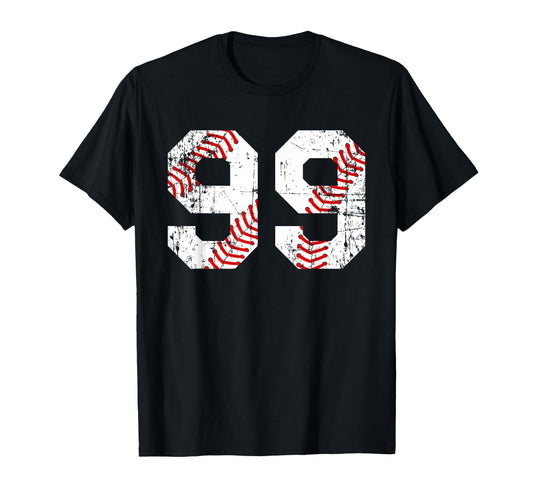 Baseball 99 Jersey Number T-Shirt - Graphic Print Unisex - T-Shirt, Sweatshirt, Hoodie