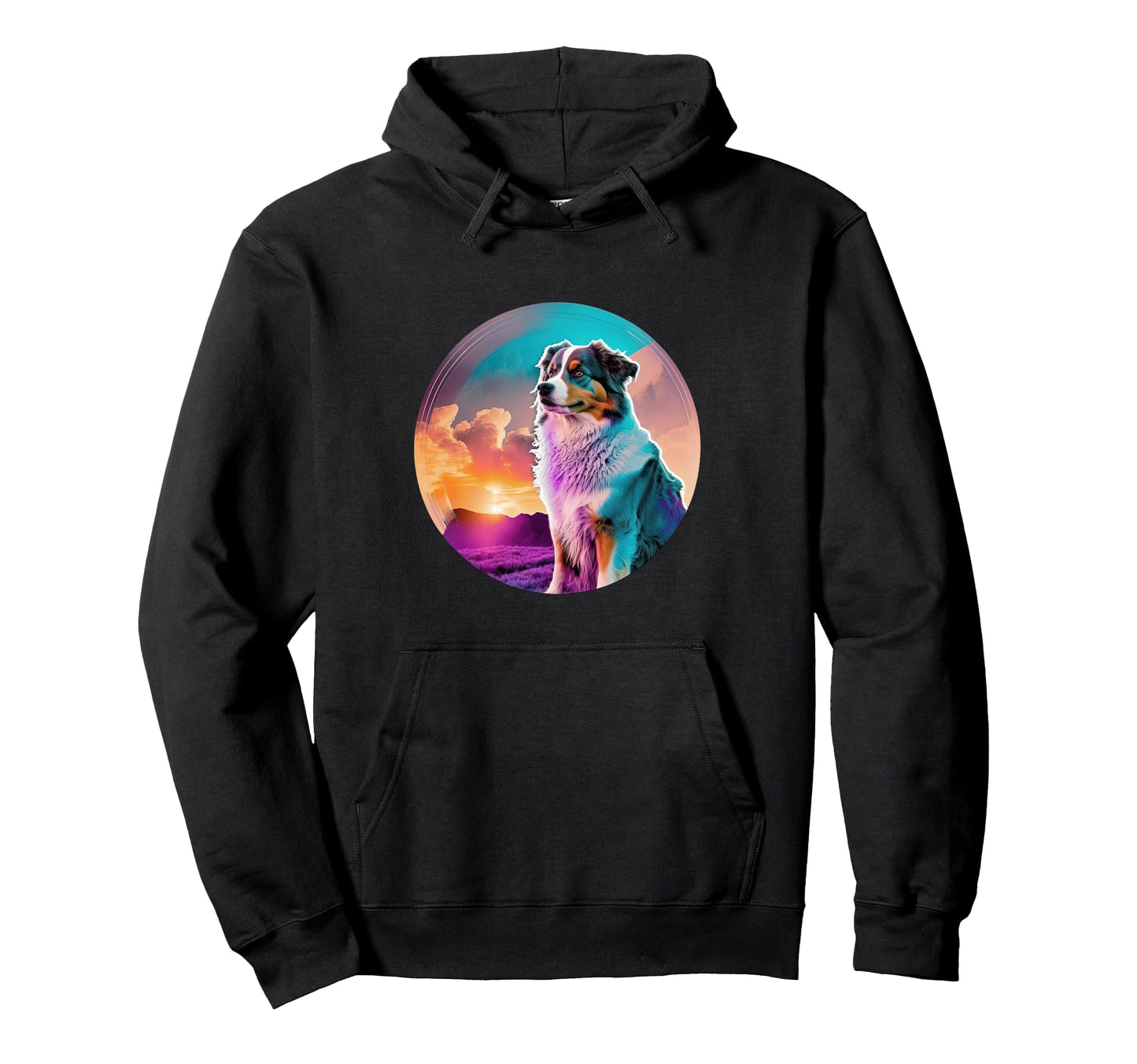 Australian Shepherd 80S Aesthetic Hoodie - Fun Novelty Design Men Women - T-Shirt, Sweatshirt, Hoodie