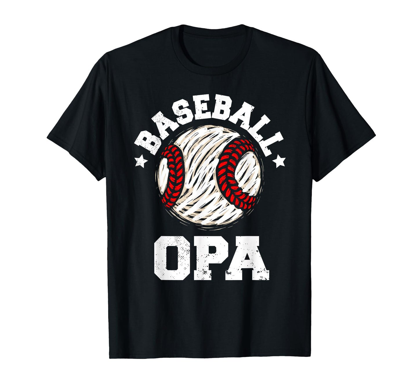 Baseball Opa Distressed Funny T-Shirt - Fun Novelty Design for Adults - T-Shirt, Sweatshirt, Hoodie