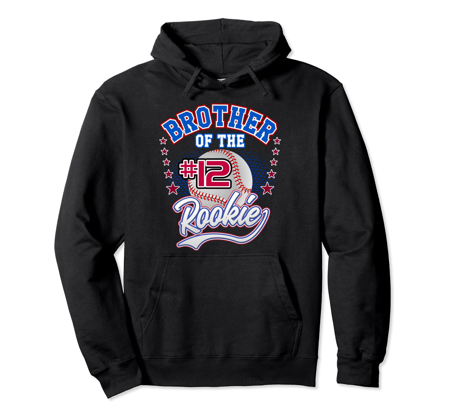 Brother Rookie 12Th Birthday Baseball Hoodie - Minimalist Print Men Women - T-Shirt, Sweatshirt, Hoodie