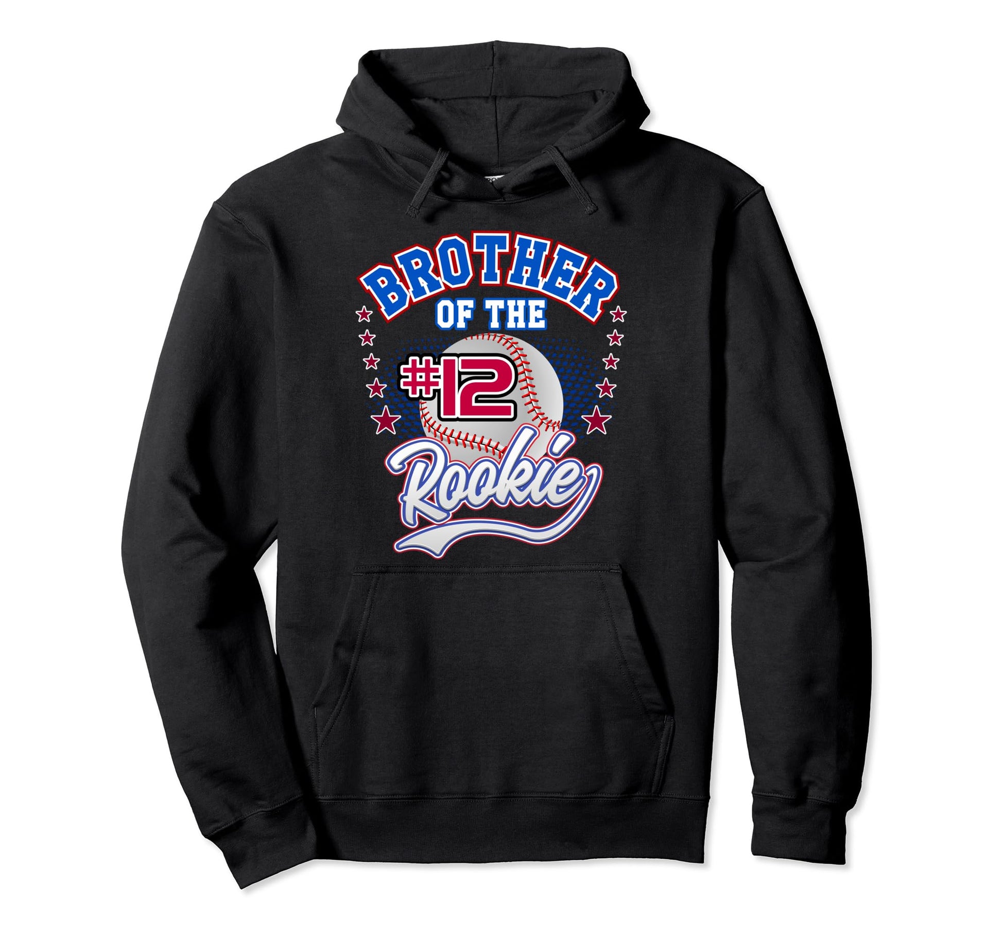 Brother Rookie 12Th Birthday Baseball Hoodie - Minimalist Print Men Women - T-Shirt, Sweatshirt, Hoodie