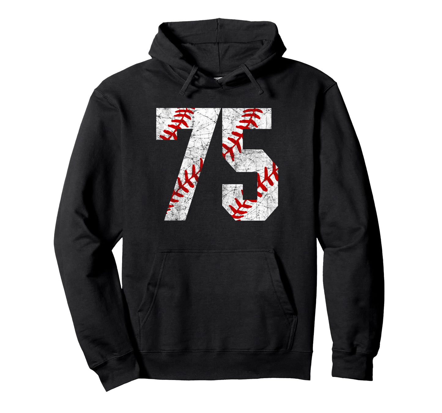 Distressed Baseball Number 75 Jersey Uniform Hoodie - Graphic Print Unisex - T-Shirt, Sweatshirt, Hoodie