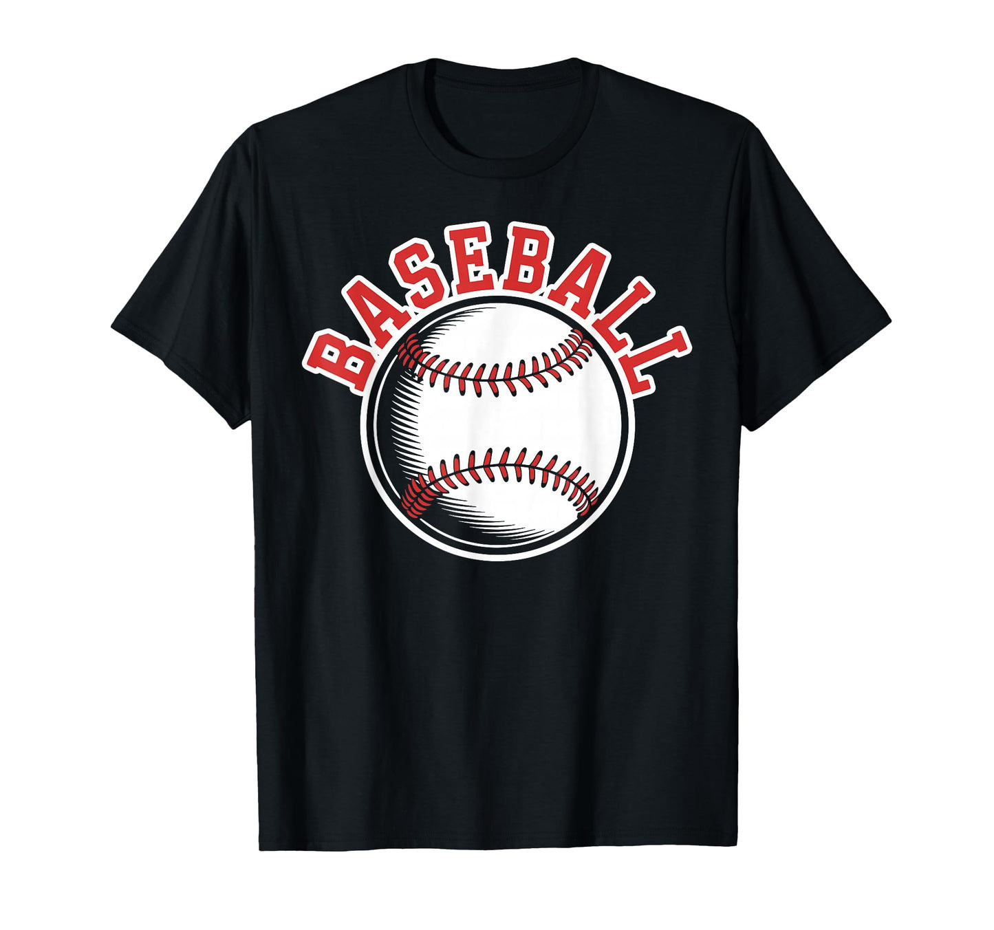 Baseball White Red Sport Ball Simple T-Shirt - Graphic Print Men Women - T-Shirt, Sweatshirt, Hoodie