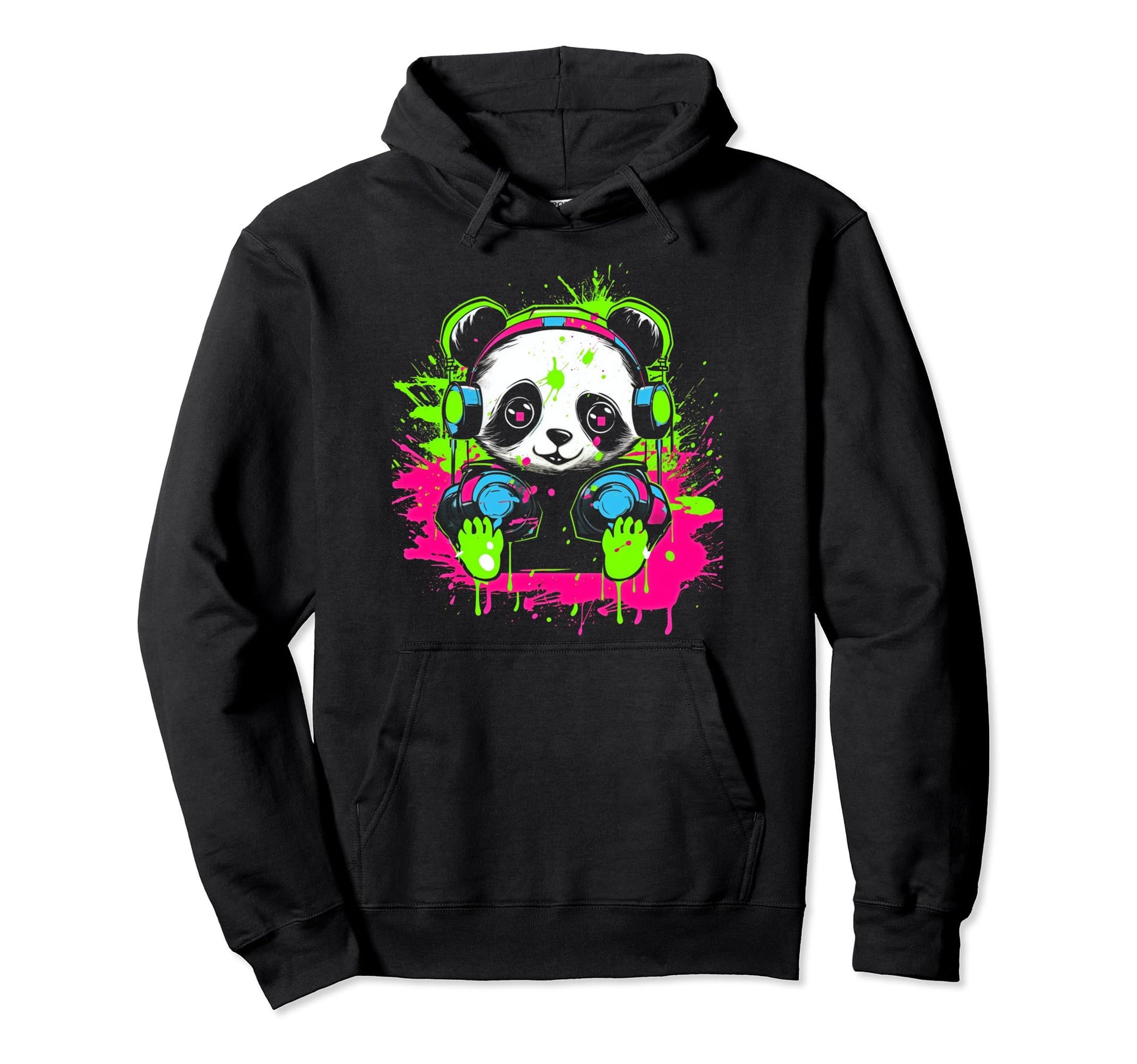 Kawaii Panda Dj Japanese Edm Y2K Aesthetic 53 Hoodie - Graphic Print Unisex - T-Shirt, Sweatshirt, Hoodie