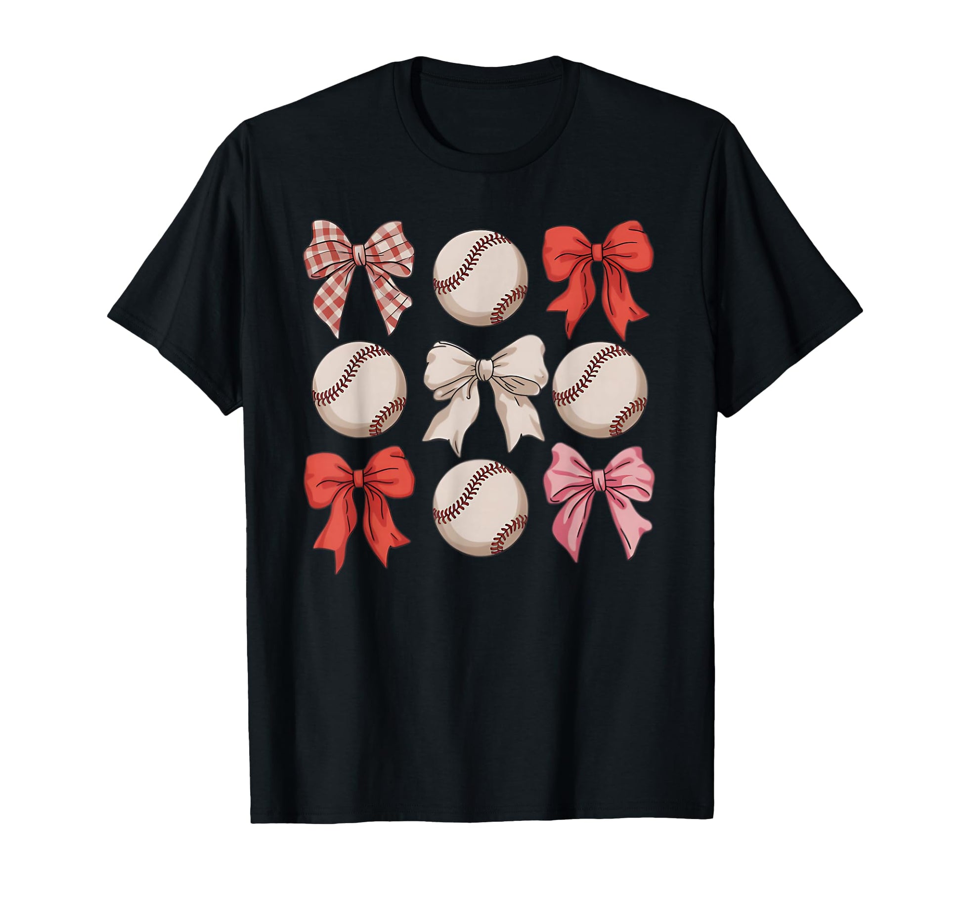 Baseball Coquette Bow Mom Sister T-Shirt - Casual Everyday Wear Unisex - T-Shirt, Sweatshirt, Hoodie