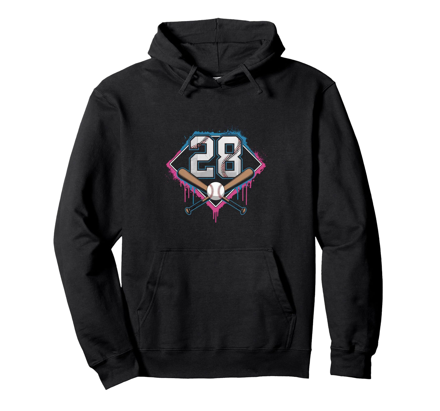 28Th Birthday Baseball Home Ice Cream Hoodie - Minimalist Print Unisex - T-Shirt, Sweatshirt, Hoodie