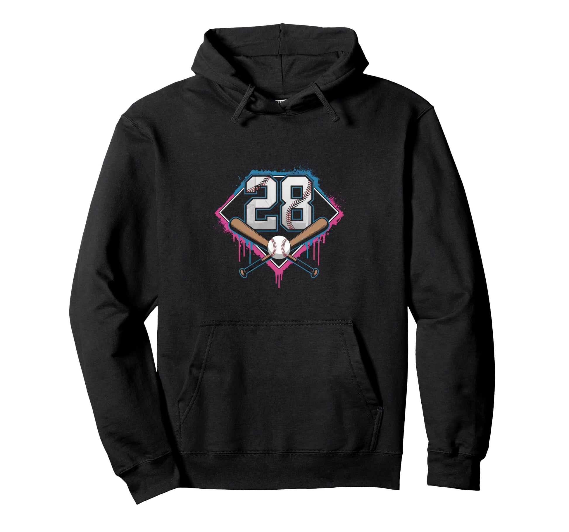 28Th Birthday Baseball Home Ice Cream Hoodie - Minimalist Print Unisex - T-Shirt, Sweatshirt, Hoodie