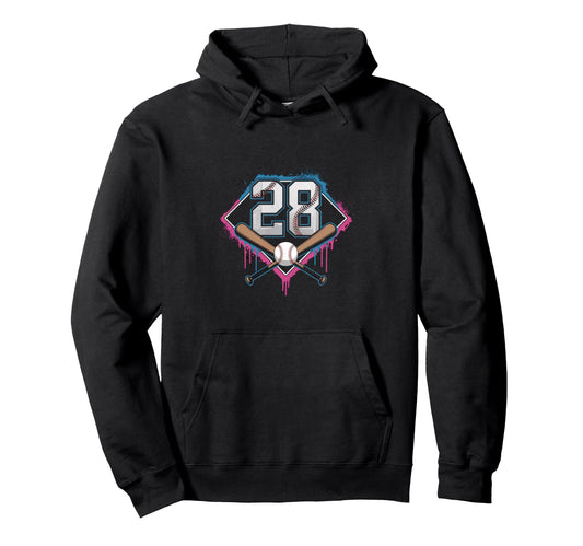 28Th Birthday Baseball Home Ice Cream Hoodie - Minimalist Print Unisex - T-Shirt, Sweatshirt, Hoodie