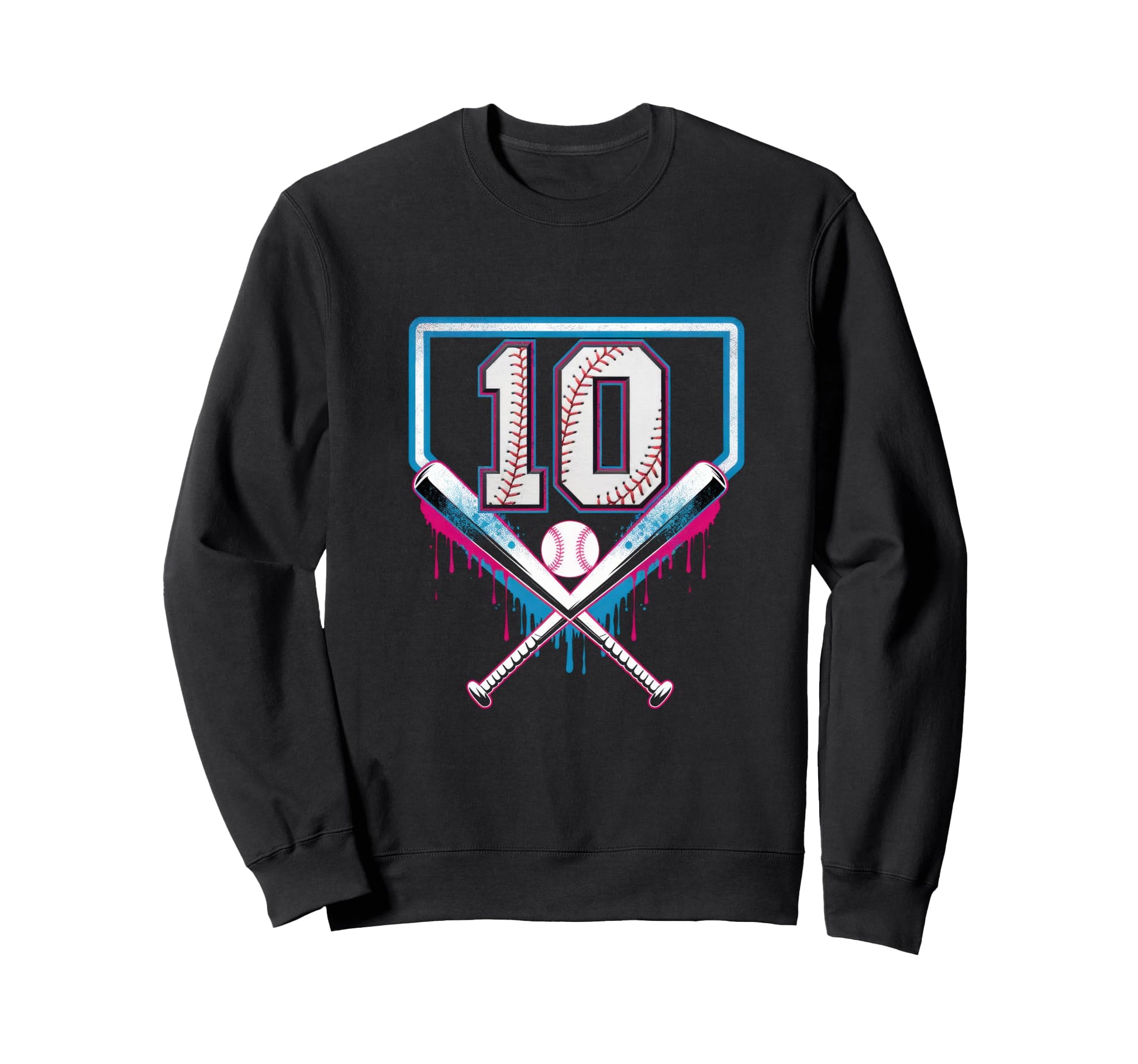 10Th Birthday Baseball Home Ice Cream Sweatshirt - Graphic Print Men Women - T-Shirt, Sweatshirt, Hoodie