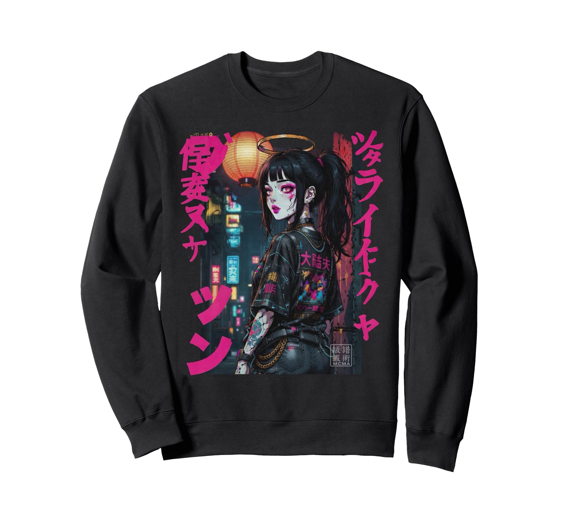 Japanese Cyberpunk Angel Sweatshirt - Novelty Apparel for Adults - T-Shirt, Sweatshirt, Hoodie