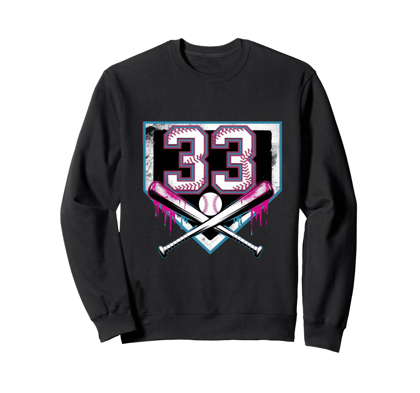 33Th Birthday Baseball Home Ice Sweatshirt - Fun Novelty Design for Adults - T-Shirt, Sweatshirt, Hoodie