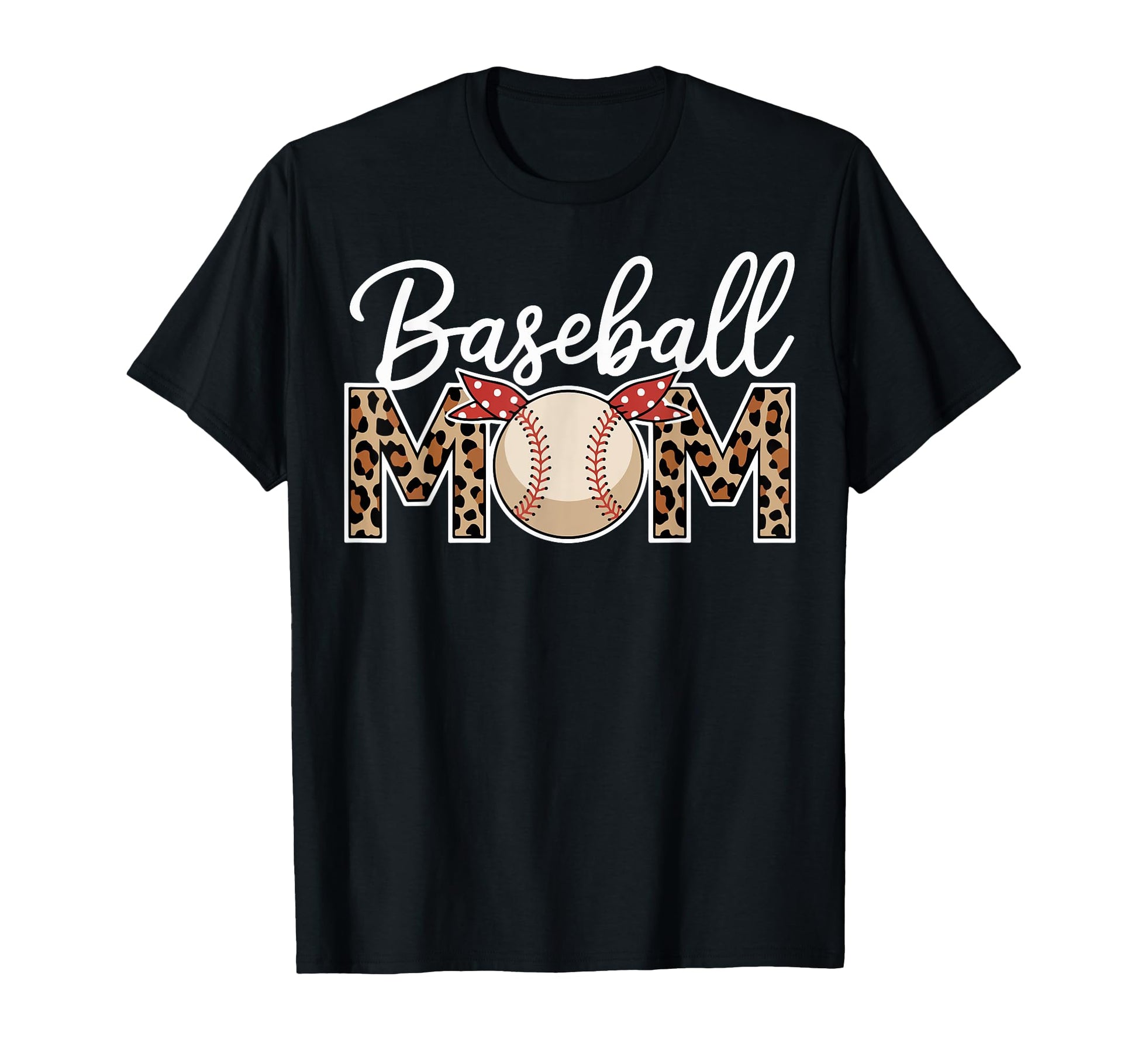 Baseball Mom Mother Leopard T-Shirt - Fun Novelty Design for Adults - T-Shirt, Sweatshirt, Hoodie