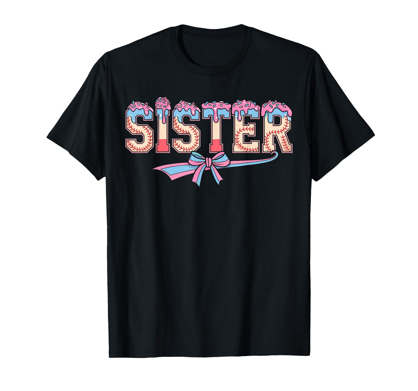 Baseball Sister Coquette Bow Ice T-Shirt - Minimalist Print for Adults - T-Shirt, Sweatshirt, Hoodie