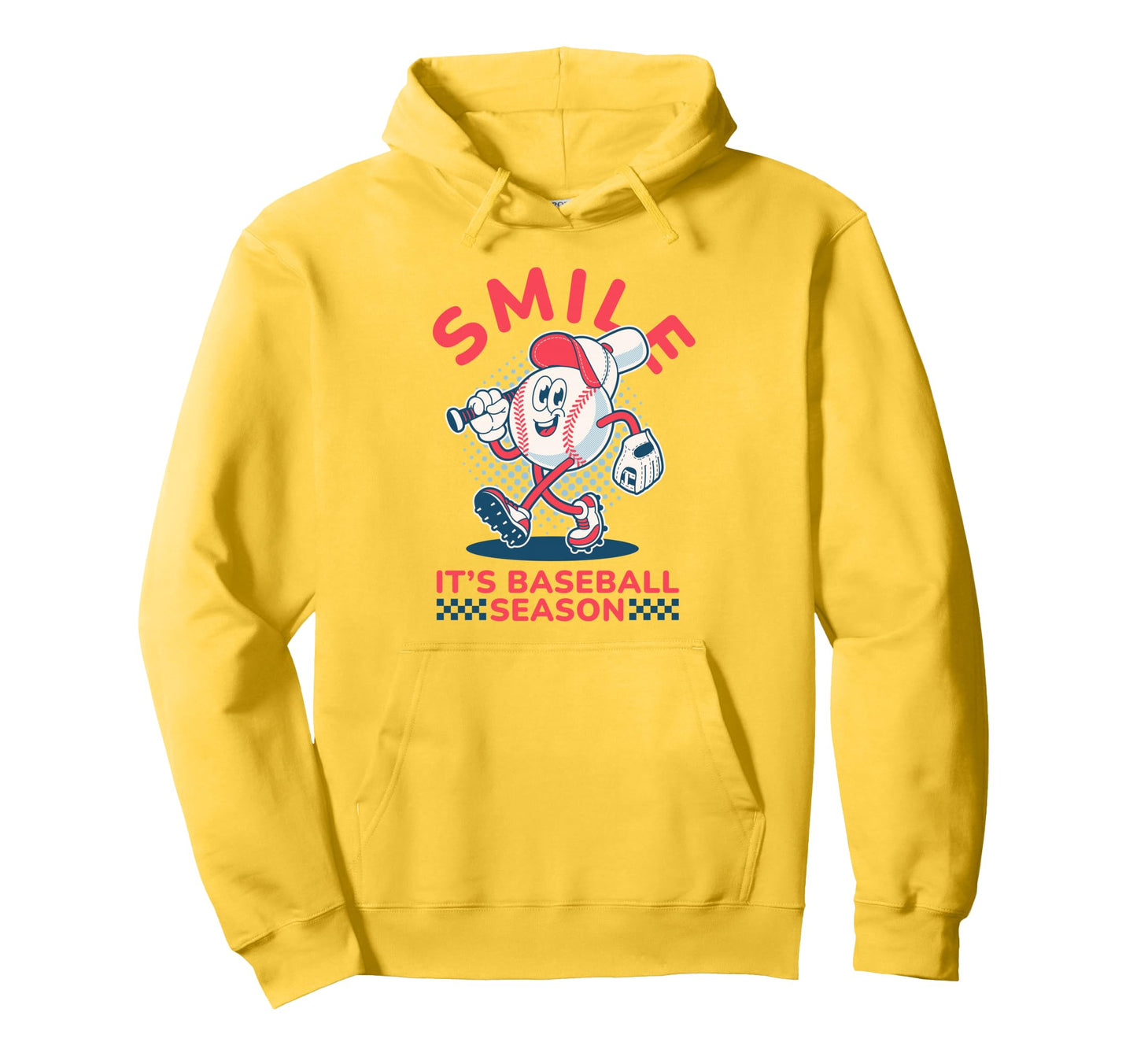Smile Its Baseball Season Funny Sports Hoodie - Novelty Apparel Unisex - T-Shirt, Sweatshirt, Hoodie