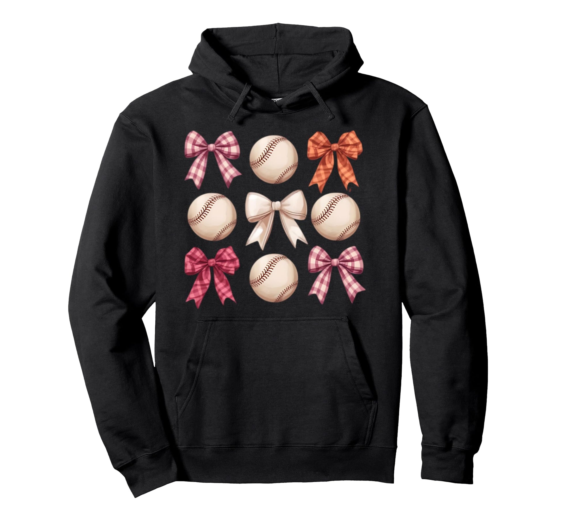 Baseball Coquette Bow Mom Sister Hoodie - Graphic Print for Adults - T-Shirt, Sweatshirt, Hoodie