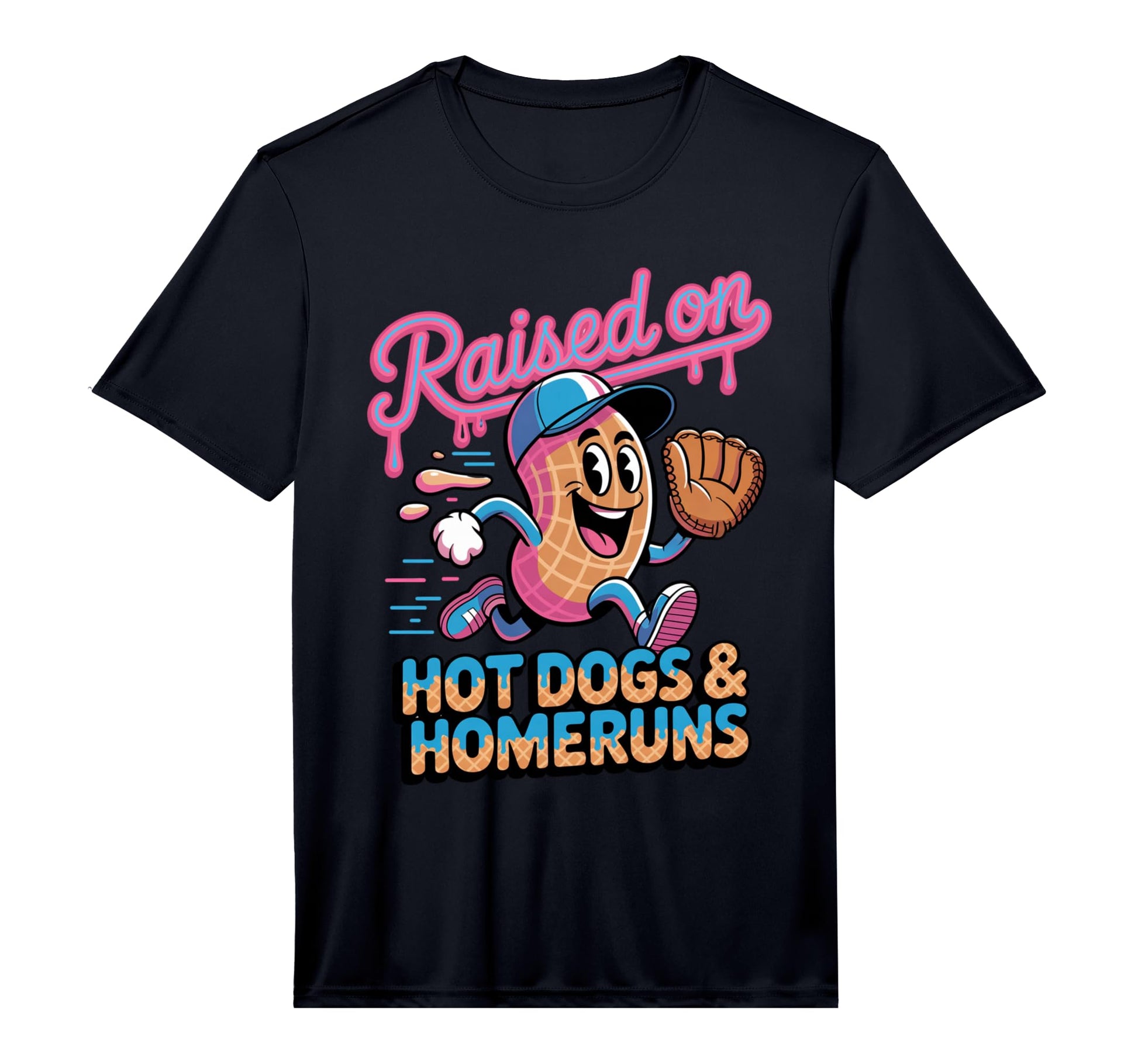 Ice Cream Drip Baseball Stuff Raised T-Shirt - Aesthetic Graphic Unisex - T-Shirt, Sweatshirt, Hoodie