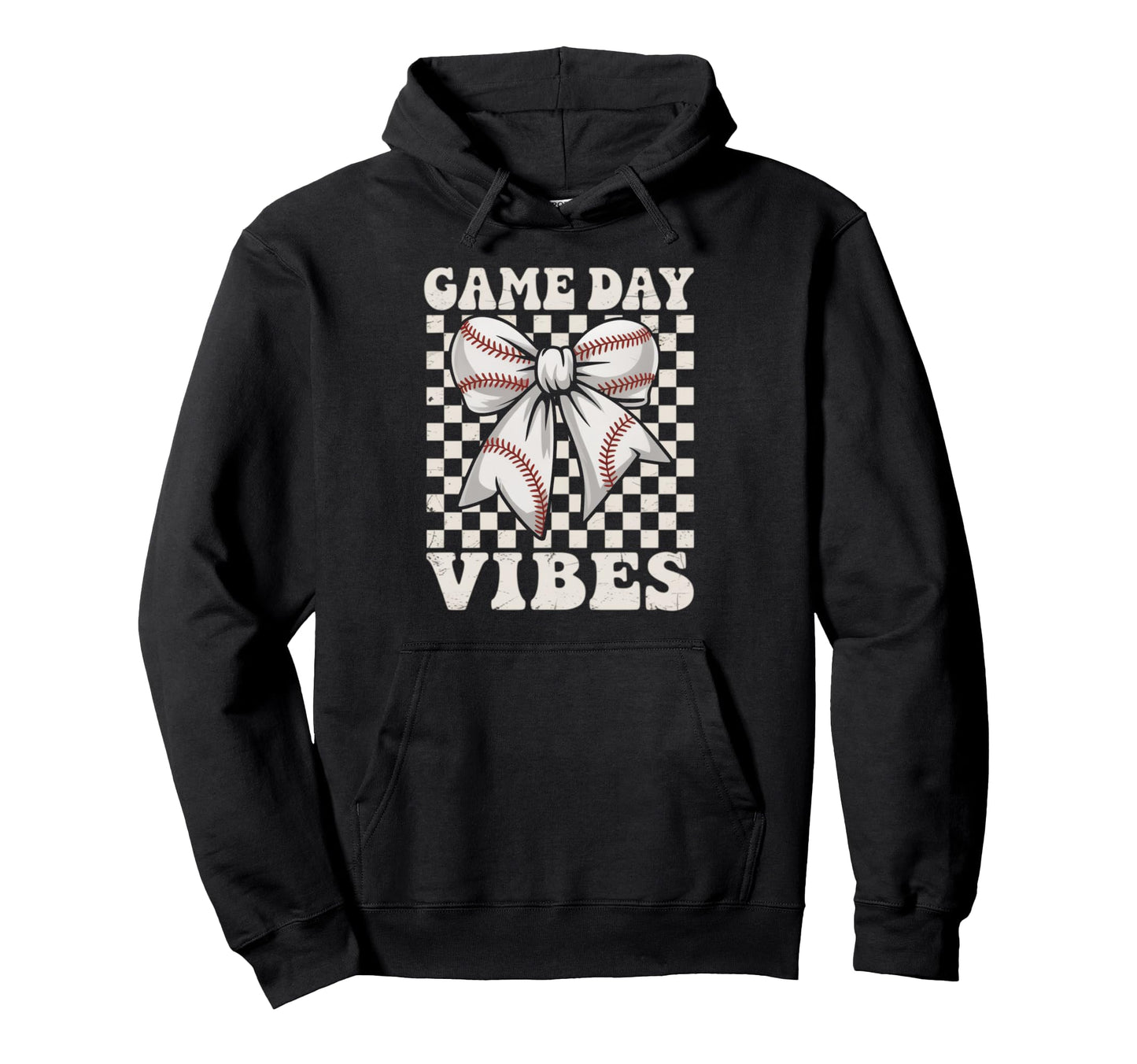 Game Day Vibes Coquette Bow Baseball Hoodie - Graphic Print for Adults - T-Shirt, Sweatshirt, Hoodie