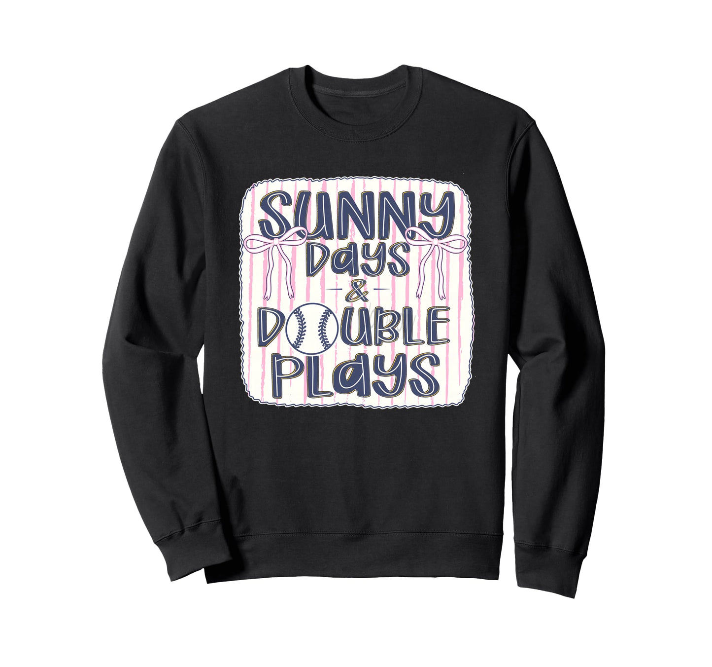 Sunny Days And Double Plays Sweatshirt - Minimalist Print for Adults - T-Shirt, Sweatshirt, Hoodie