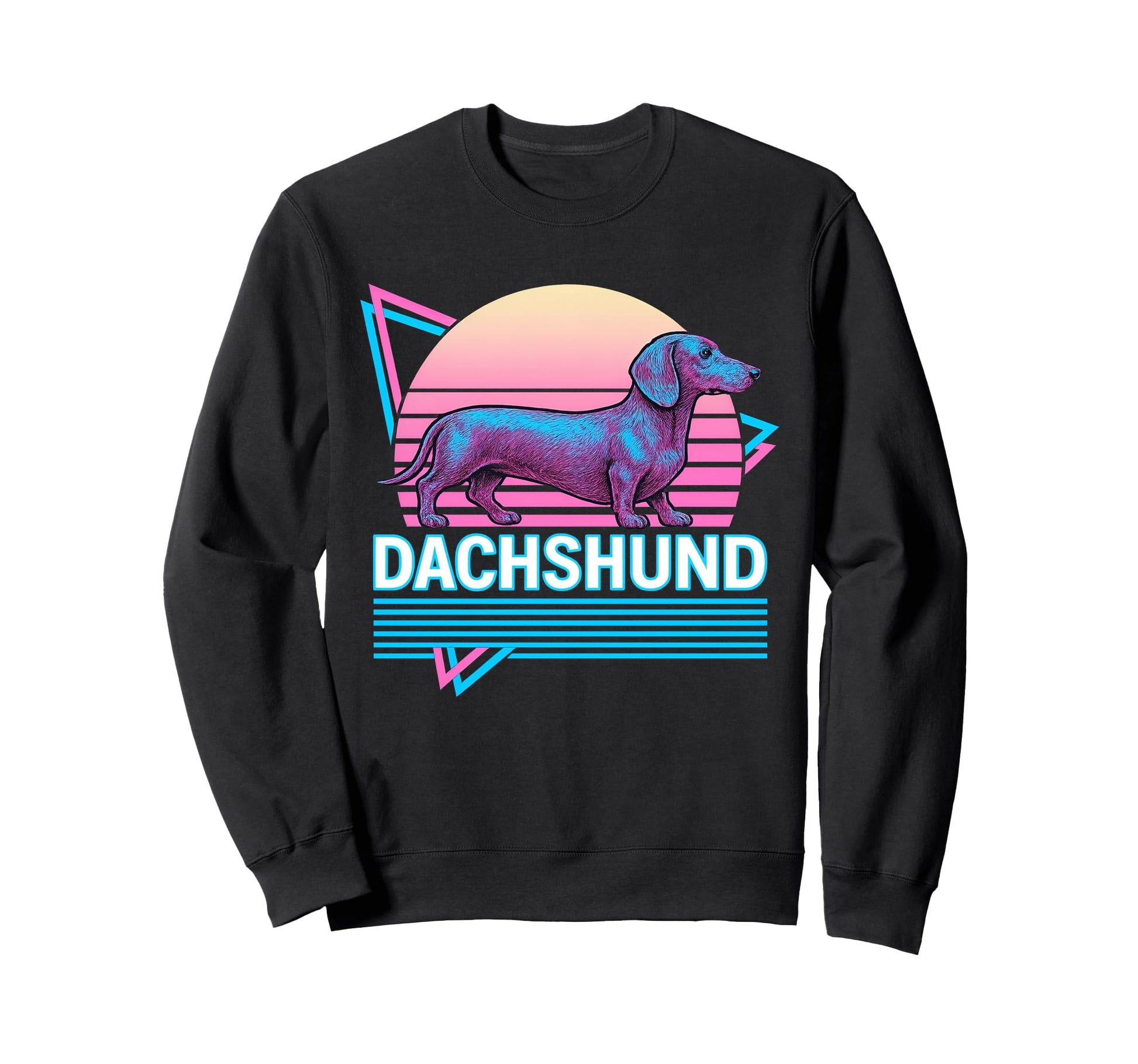 Dachshund Synthwave Aesthetic Dog Lover Sweatshirt - Trendy Graphic Unisex - T-Shirt, Sweatshirt, Hoodie