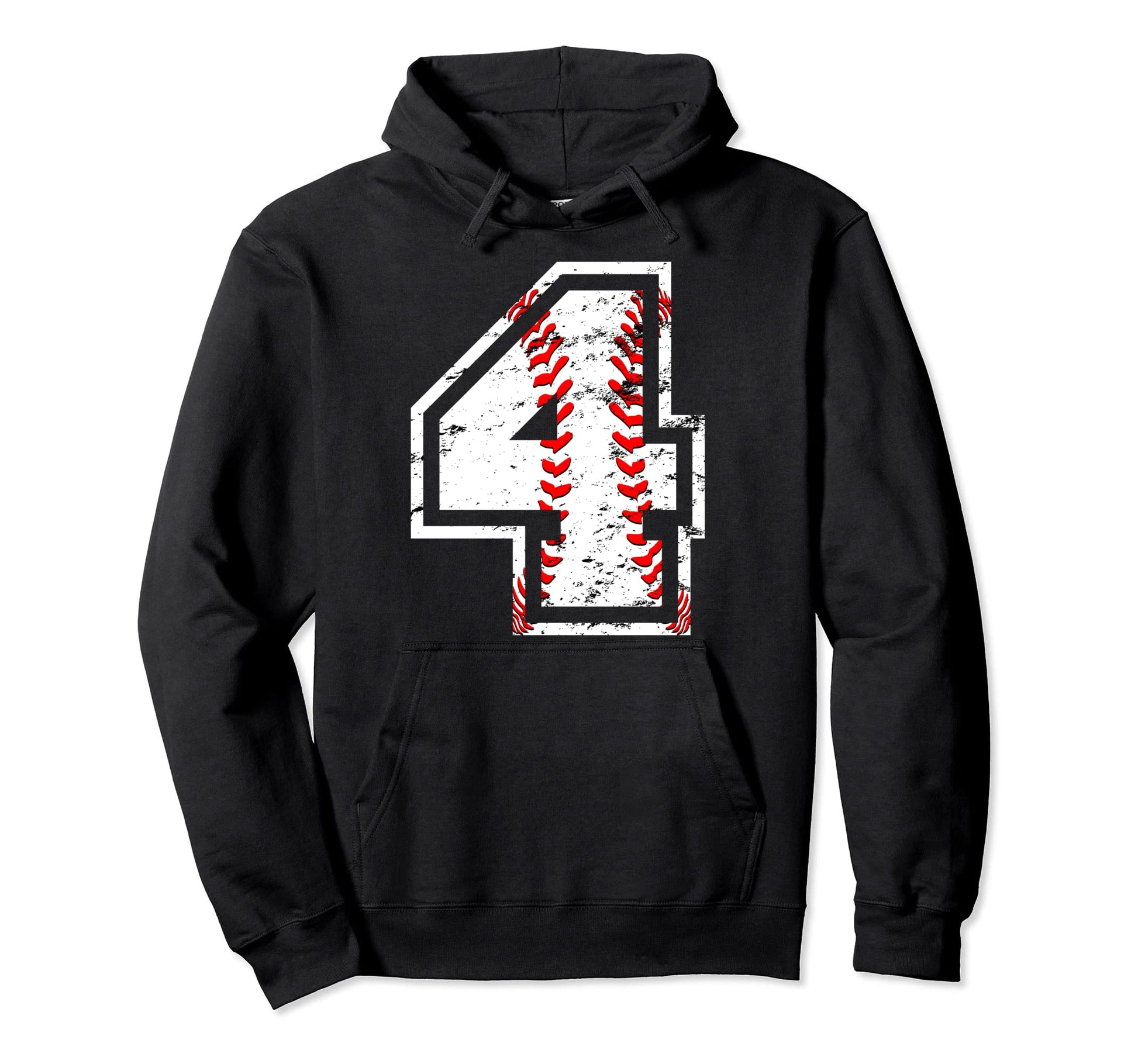 Baseball Jersey Number 4 Hoodie - Casual Everyday Wear for Adults - T-Shirt, Sweatshirt, Hoodie