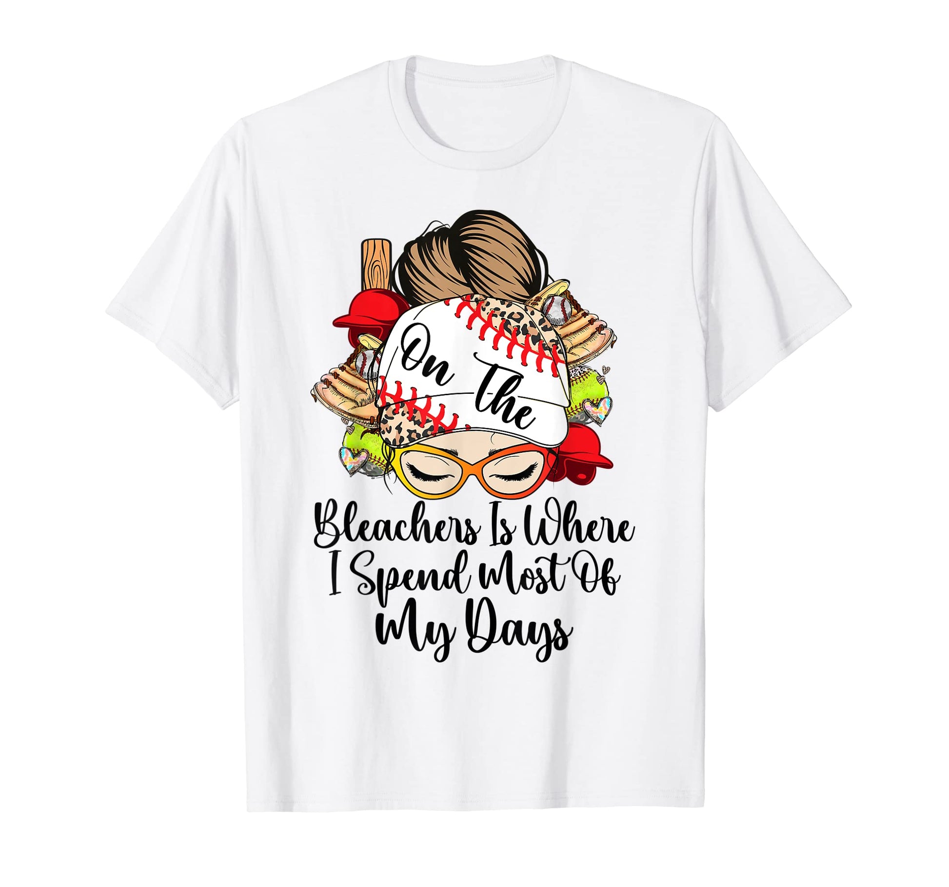 Baseball Mom Bleachers Is Where I T-Shirt - Trendy Graphic for Adults - T-Shirt, Sweatshirt, Hoodie