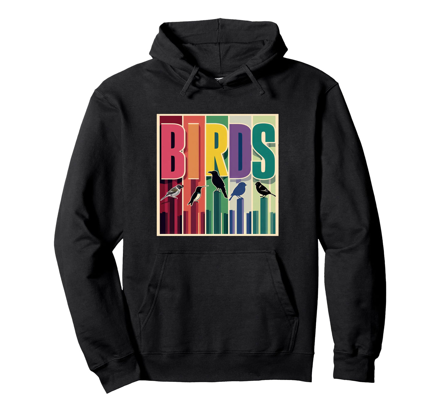 Birds Typography Bird Silhouettes Hoodie - Casual Everyday Wear for Adults - T-Shirt, Sweatshirt, Hoodie